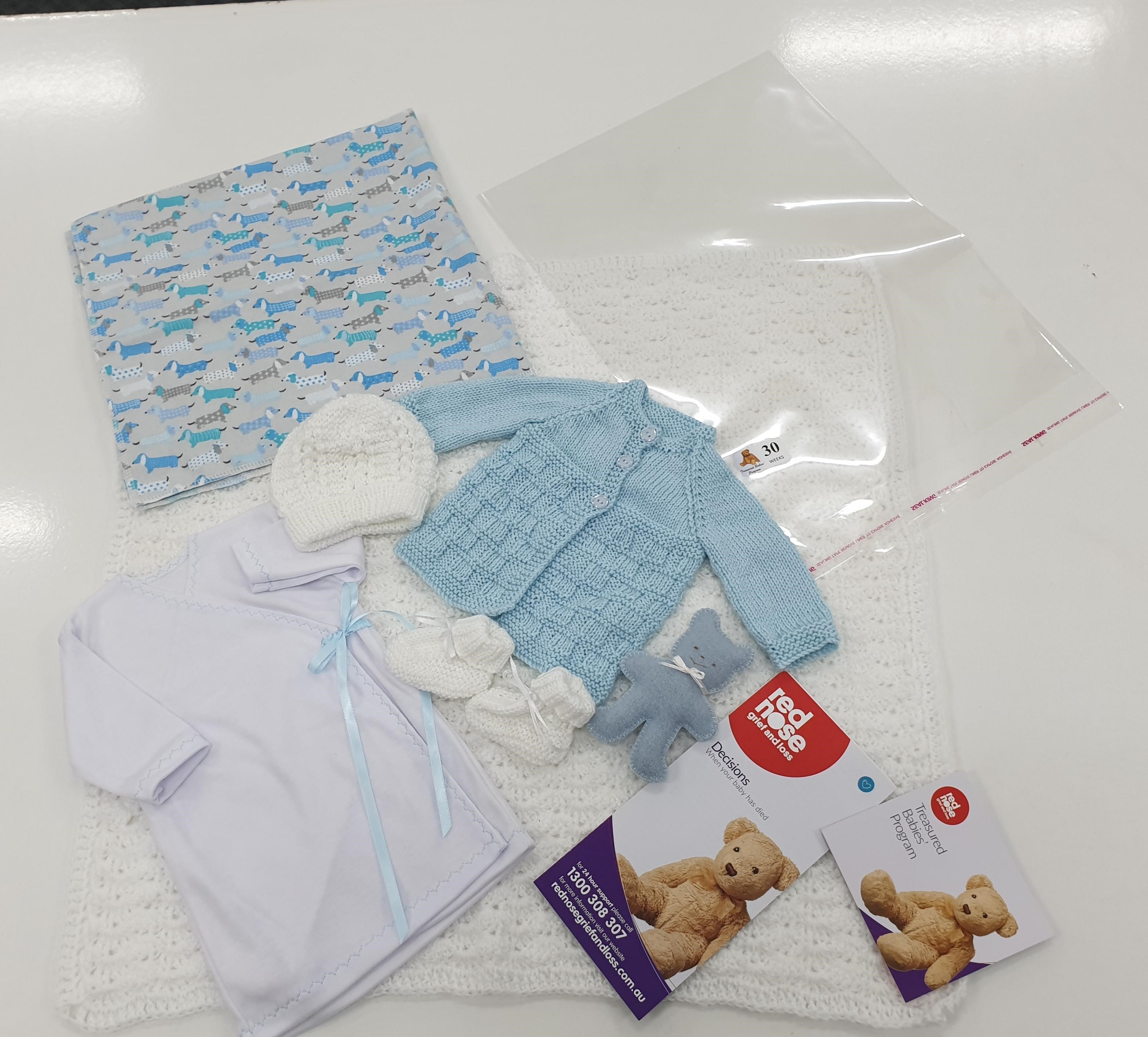 Items included in Treasured Babies' pack - available to bereaved families