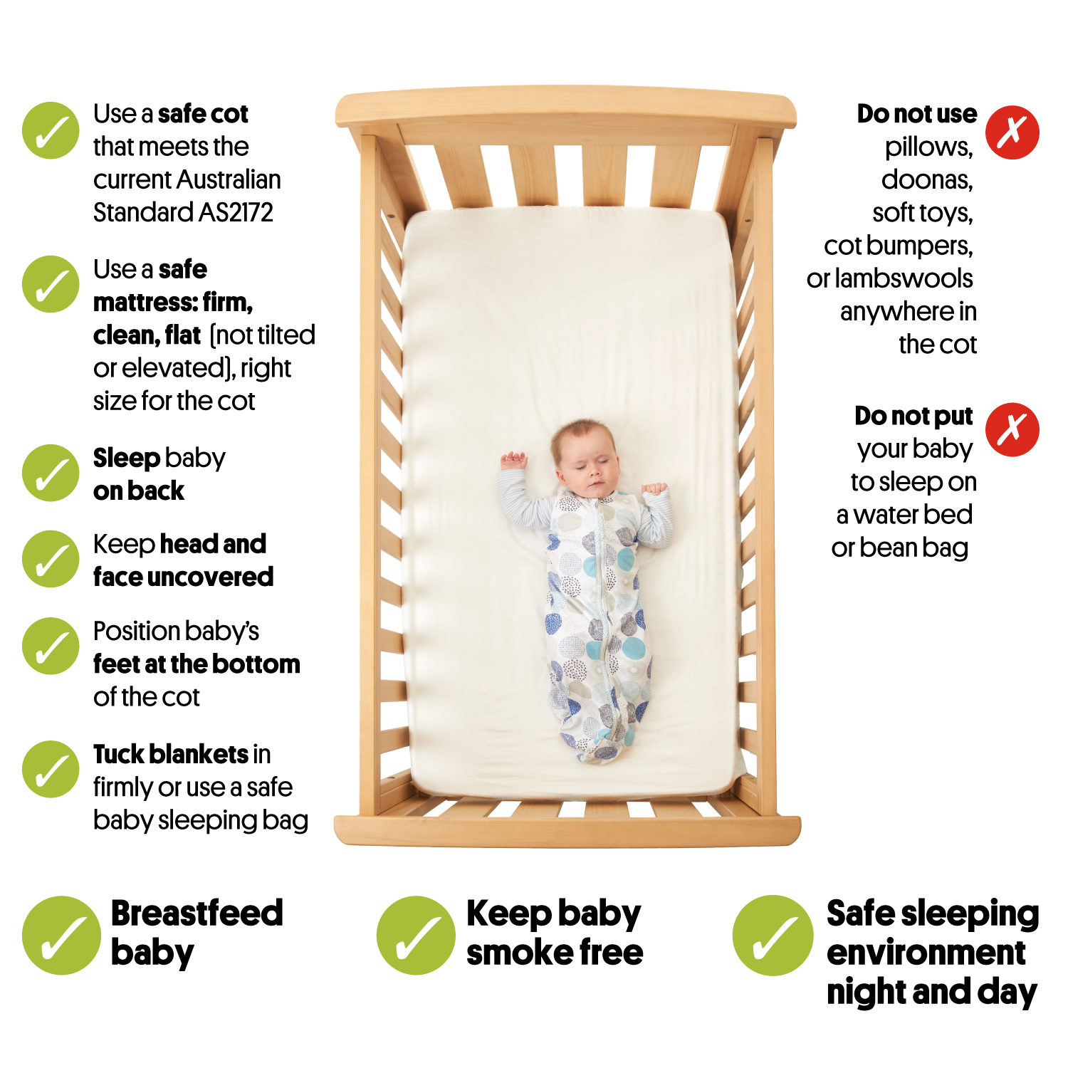 baby sleep in bed safely