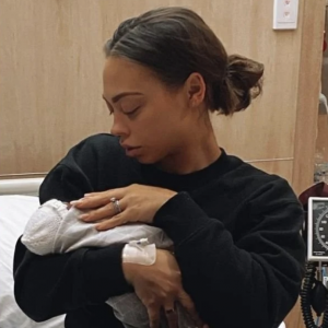Emilee holding stillborn baby Jamal