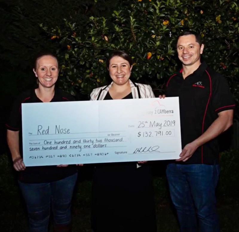 Sydney2CAMberra 2019 cheque presentation