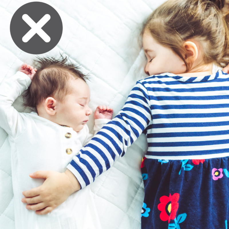 Unsafe co sleeping of siblings