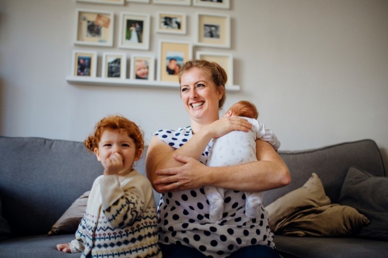 Mum with baby and toddler